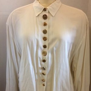 Todd Oldham Vintage Blouse with Antique Buttons